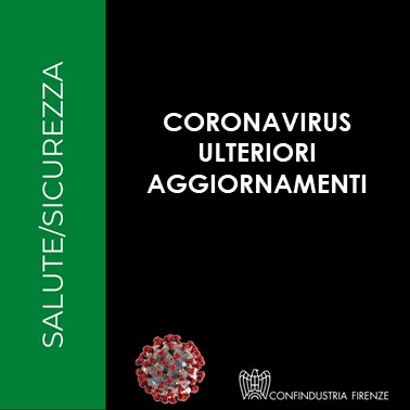 Coronavirus – Ulteriori aggiornamenti