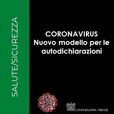 Coronavirus – Nuovo modello per le autodichiarazioni