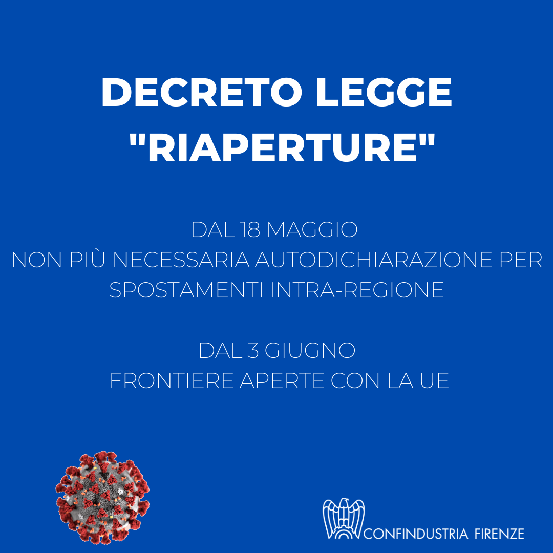 Decreto legge “riaperture”