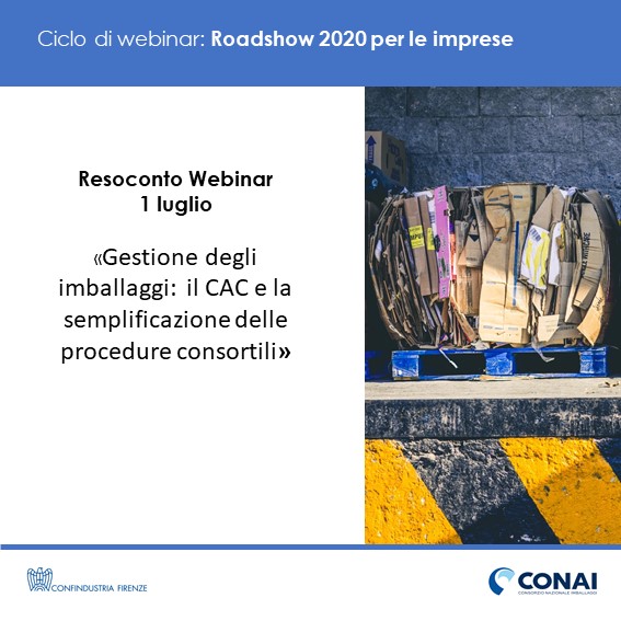 Resoconto webinar 1 luglio:  Gestione degli imballaggi ed il CAC