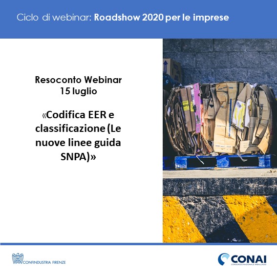 Resoconto webinar Codifica EER e classificazione (Le nuove linee guida SNPA)