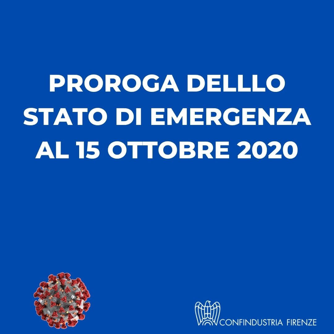 Proroga stato di emergenza al 15 ottobre 2020