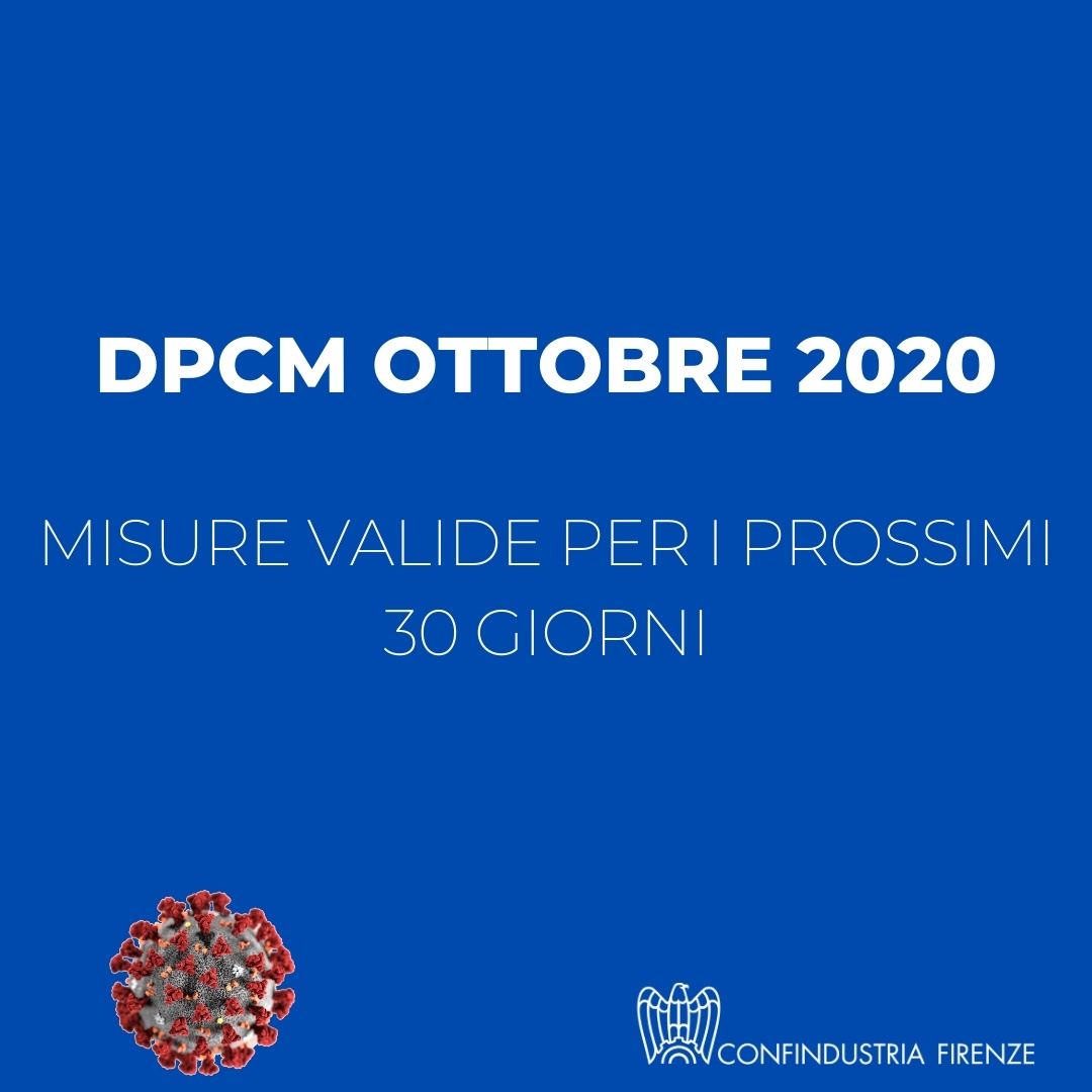 DPCM ottobre 2020, misure valide per i prossimi 30 giorni