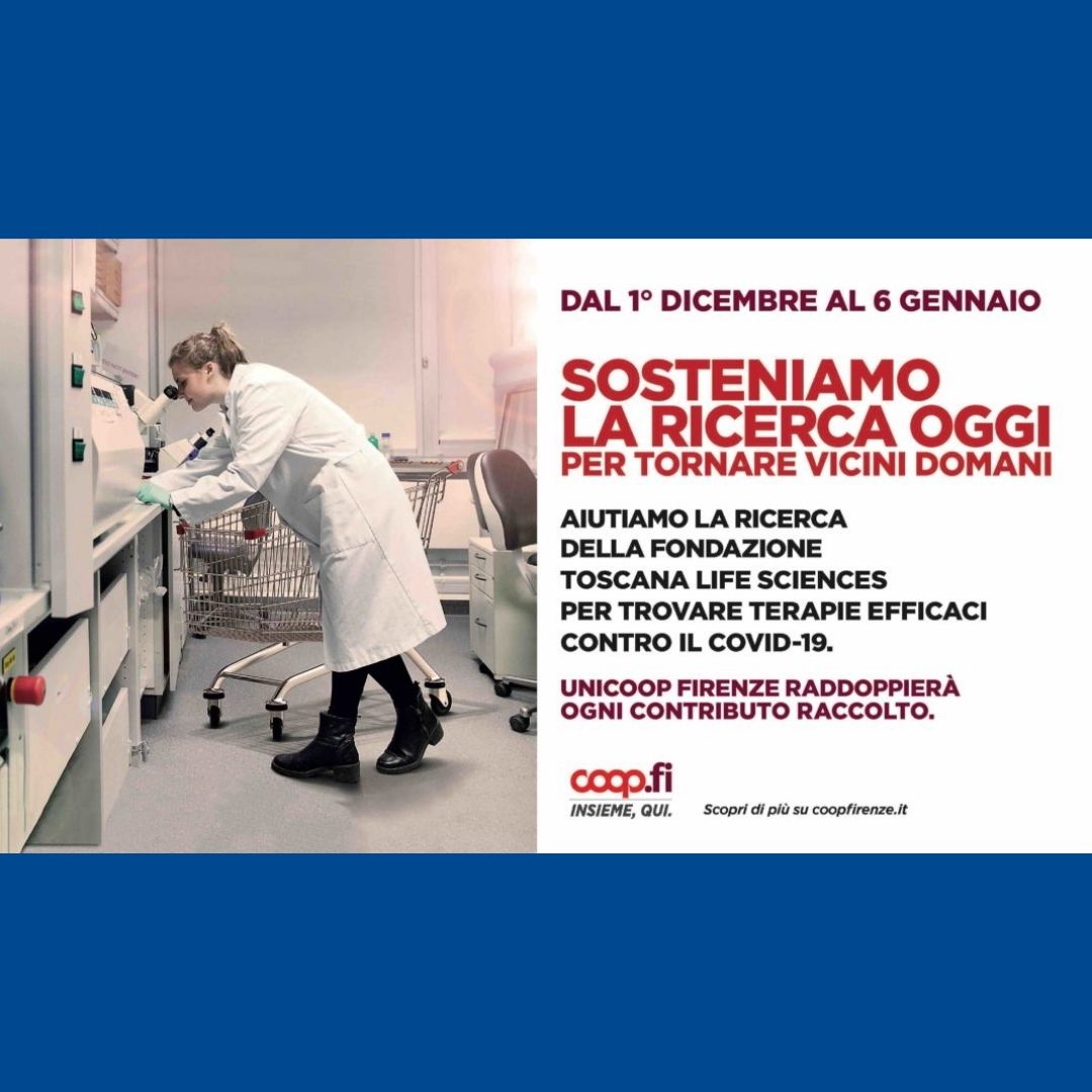 Unicoop Firenze lancia la campagna a sostegno della ricerca contro il Covid-19