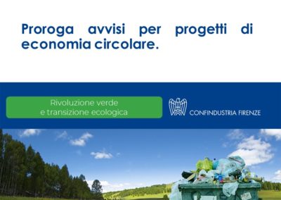 Proroga – PNRR: avvisi per progetti di economia circolare.